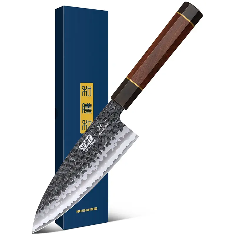 HOSHANHO 6 Inch Deba Knife, Japanese High Carbon Steel Kitchen Knife | Handcrafted 10Cr15MoV Steel Core Kitchen Knives for Sushi Sashimi, Ultra Sharp Fish Fillet Knife with Ergonomic Handle