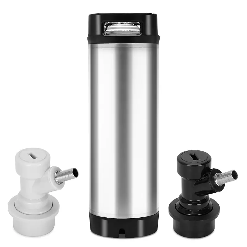 Corny Keg 5 Gallon Keg Made of Stainless Steel with Double Rubber Grips | 5 Gallon Beer Kegs for Home Brewing,5 Gallon Ball Lock Keg with Two Quick Release Fittings, Cold Brew Keg Available for Party