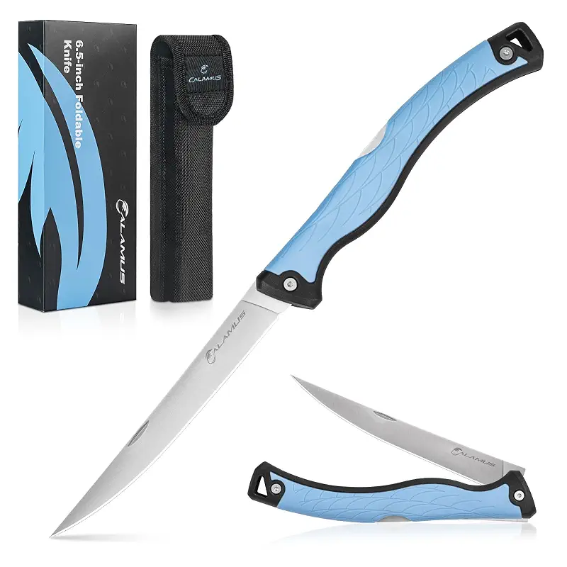 Calamus Swift 6.5" Folding Fillet Knife, 13.5" Overall, Fish Gift for Men | G4116 German Stainless Steel, Ultra-Sharp, Flexible Blade, Corrosion Resistant, Secure Lockback, Non-Slip Grip