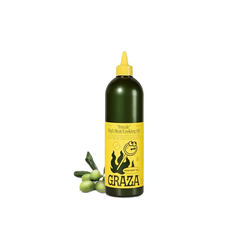 Graza Frizzle High Heat Cooking Oil, Frying Oil, 25.3 Fl Oz (750ml) | Cooking Oil with High Smoke Point & Neutral Flavor in a Large Bottle for Frying, Baking & Grilling - Made from 100% Olives