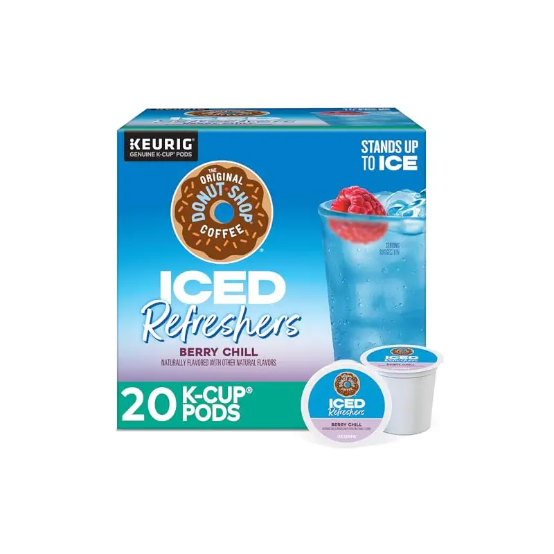 The Original Donut Shop Iced Refreshers, Berry Chill, Brew Over Ice Single Serve Keurig K-Cup Pods, 20-Count Box
