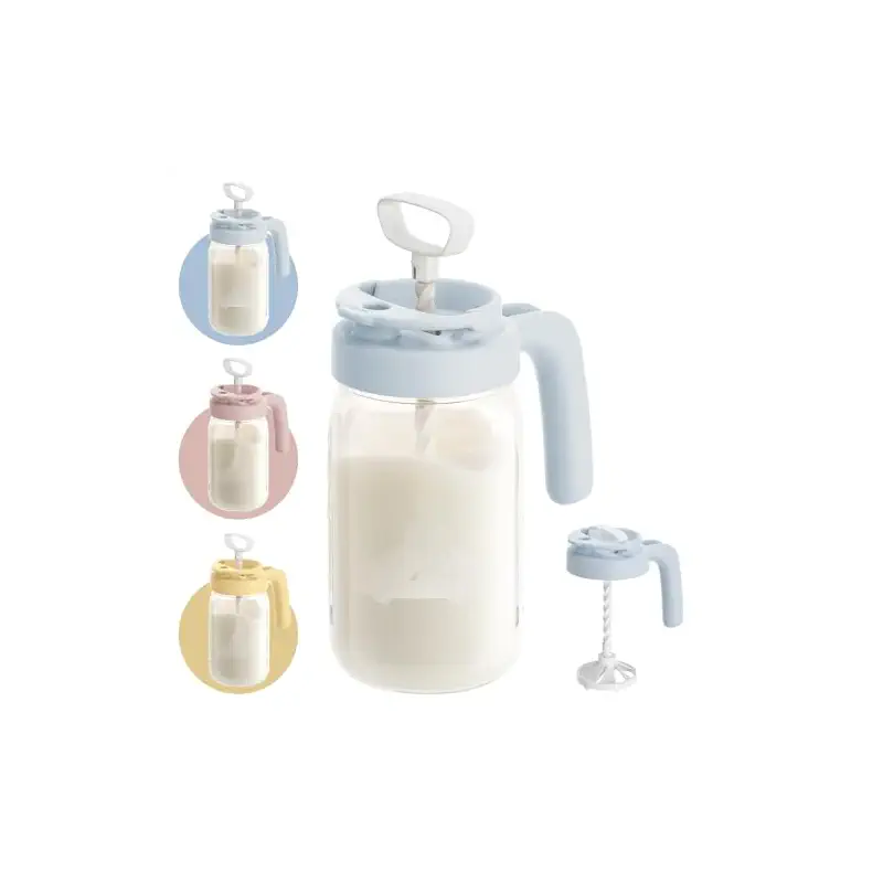 Papablic Breast Milk Pitcher, Formula & Baby Feeding Container, Blue | Glass | Wide Mouth | BPA-Free | Leakproof | Safe & Durable | Easy to Clean & Dishwasher Safe | No Bubbles & No Clumps
