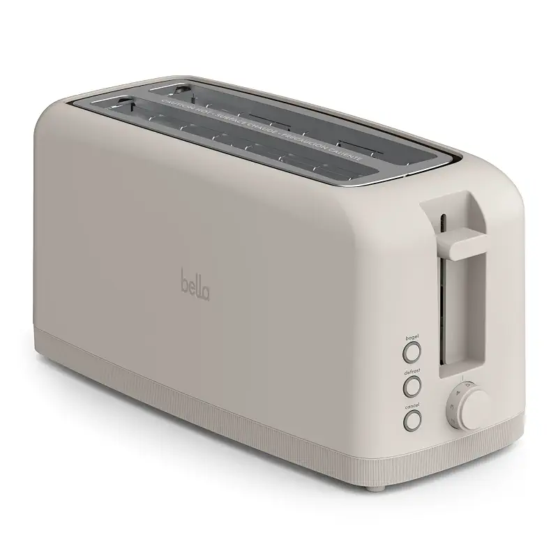 bella Fits-Anywhere™ Slim Toaster, 4 Slice Extra Long & Wide Slot, Oatmilk