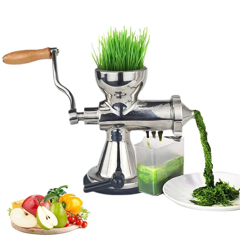 Manual Wheatgrass Juicer, Stainless Steel Hand Crank for Wheatgrass & Leafy Green, Hand Fruit& Vegetables Squeezer, Cold Press Juicer for Spinach, Baby Kale, Apples, Pomegranates, Celery, Ginger, etc.