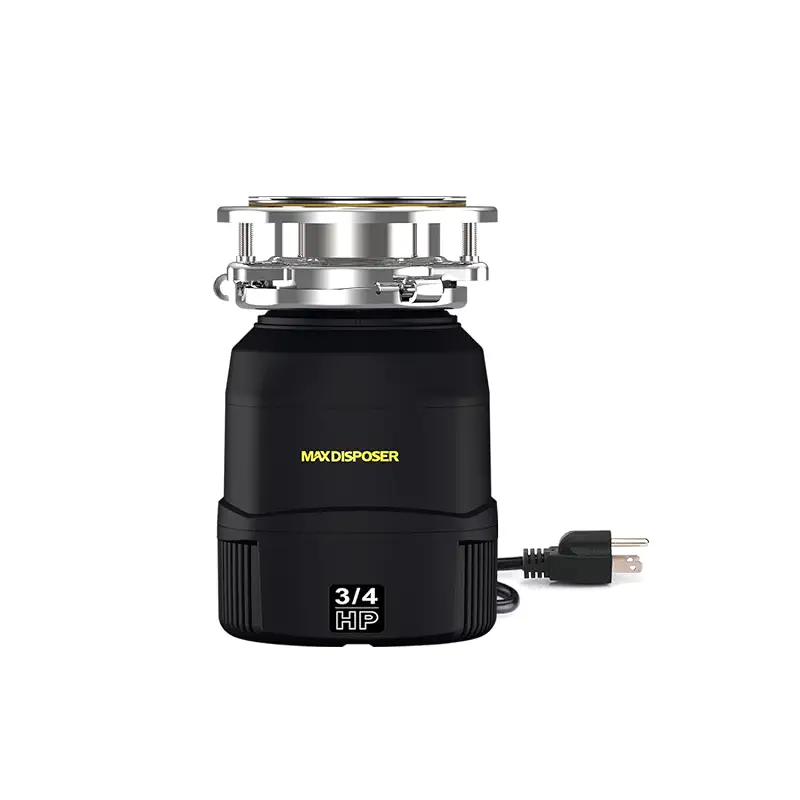 Small Garbage Disposal 3/4 HP for Kitchen sink Quiet with Power Cord, Continuous Feed Food Waste Disposer Stainless Steel Grind 0.75 Horsepower, Easy to install