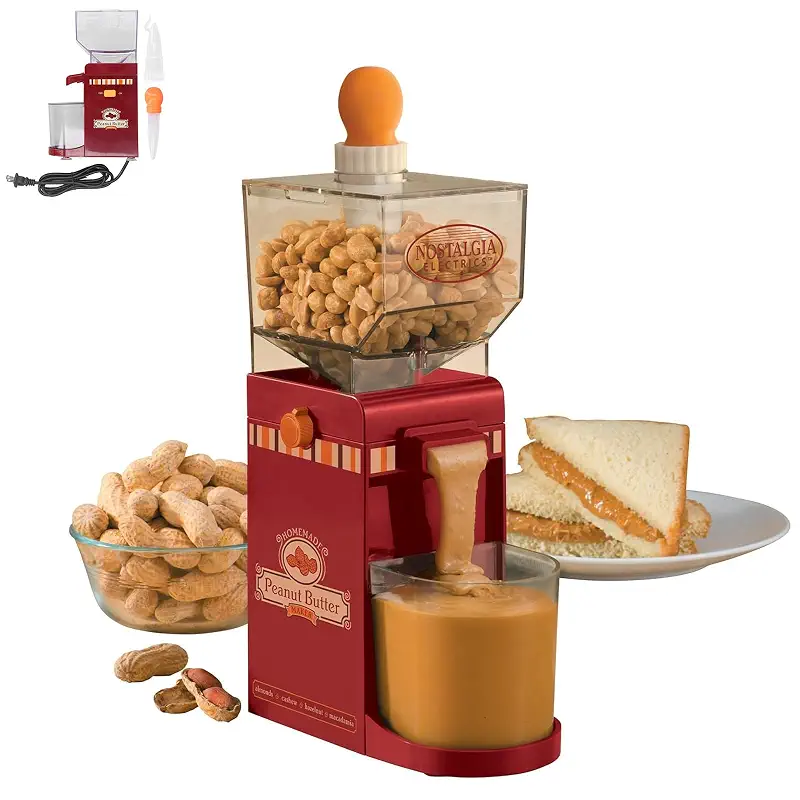 Electric Peanut Butter Maker 150W, Nut and Grain Grinder with Detachable Parts, Anti-Slip Base, Funnel Hopper, for Almonds Cashews Hazelnuts Sesame, 110V US Plug (Home Use)
