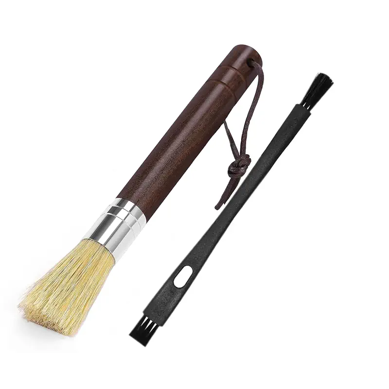 Coffee Grinder Cleaning Brush, Espresso Machine Brush Cleaner Tool with Wooden Handle and Natural Bristles for Barista Home Kitchen