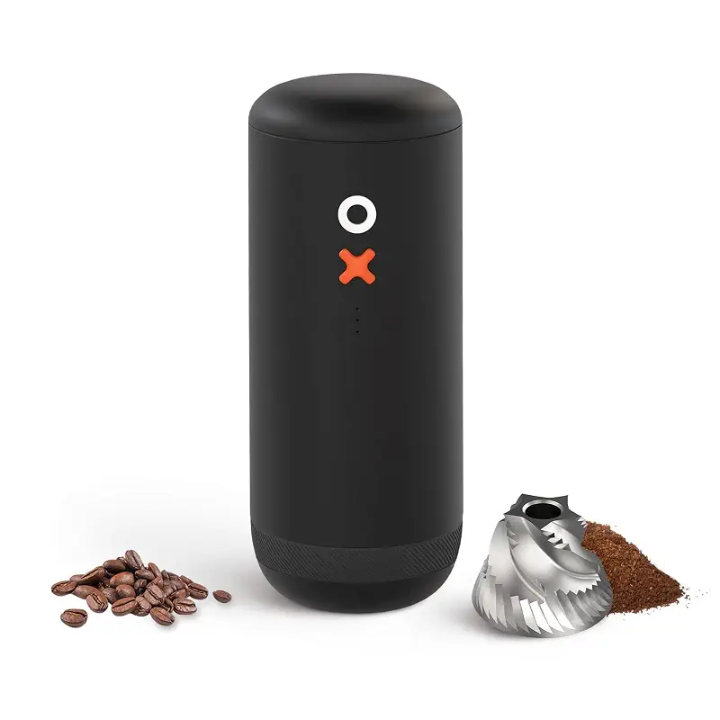 Nuttii&Timemore OX Burr Portable Coffee Grinder Electric Quiet Conical Burr | Matte Black, Adjustable, 20 Grind Settings, Espresso Pour-Over French Press Moka, Home Travel Use