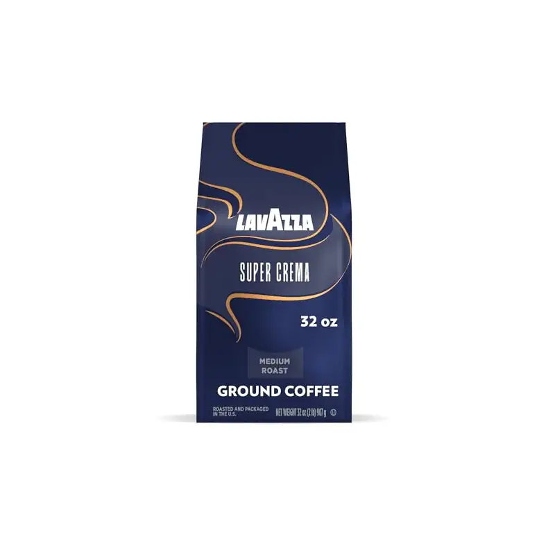 Lavazza Super Crema Ground Coffee, Medium Roast, Arabica and Robusta Blend, 32 oz Bag (Pack of 1)