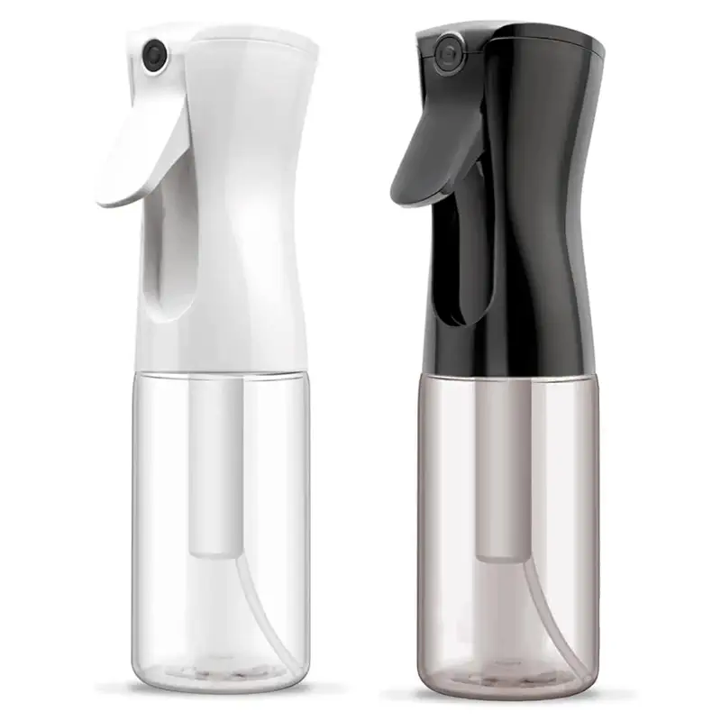 Continuous Spray Bottle for Hair, Refillable Gentle Mister (2 Pack, 6.8 Oz) | Long-Lasting Misting, Ultra-Fine Mist for Hairstyling, Cleaning Solutions, Planting, Pets, Barbers, Salons, Essential Oils