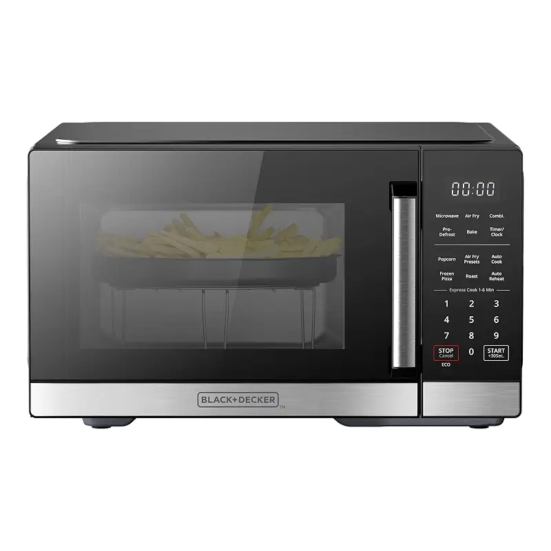 BLACK+DECKER 5-in-1 Microwave Oven Air Fryer Combo, 0.9 Cu.Ft, 900W | Countertop Microwave, Convection Bake & Roast, Child Lock, 10 Power Levels, for Small Kitchens & RVs