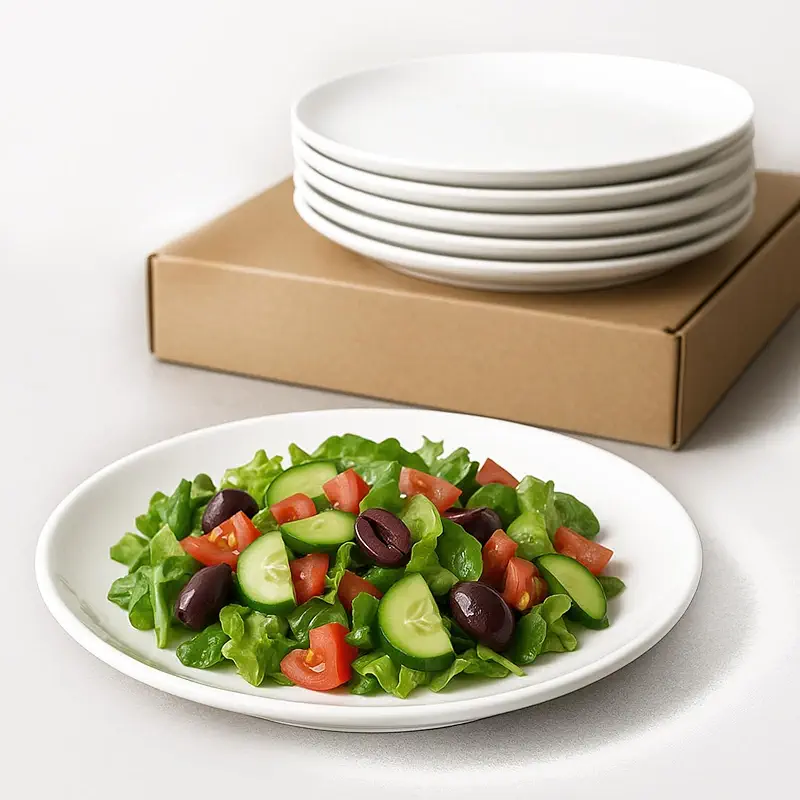 Appetizer Plates Set of 6, Small Ceramic White Dessert Plate, 5 Inch Small Plates Ceramic for Cake, Bread, Snack Sauce, Salad, Microwave and Dishwasher Safe (5 inch, 6 pack)