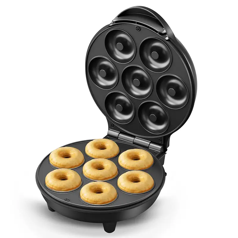 KEINVE Mini Donut Waffle Cake Maker, 7 Slots Home Baking Machine, Great for Breakfast, Snacks, Desserts and More | Great for Breakfast, Snacks, Desserts and More