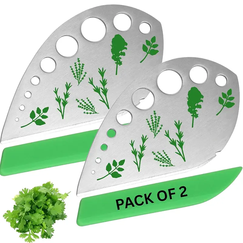 Herb Stripper – 9-Hole Stainless Steel Herb Peeler for Quick Leaf Stripping – Multi-Purpose Kale, Rosemary, and Basil Stripper with Cutting Edge – Durable & Easy to Clean Kitchen Gadget (2)