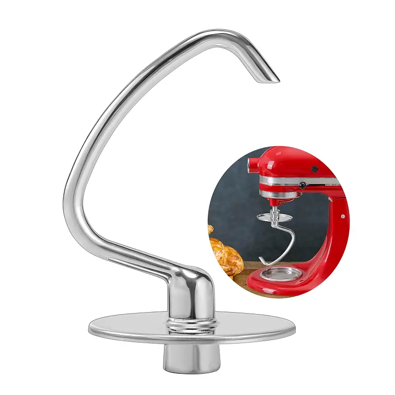 Stainless Steel Dough Hook Attachment for KitchenAid 4.5QT-5 Quart Bowl Tilt-Head Stand Mixer, Rustproof & Dishwasher Safe, Efficient Kneading for Bread, Pizza, Pasta
