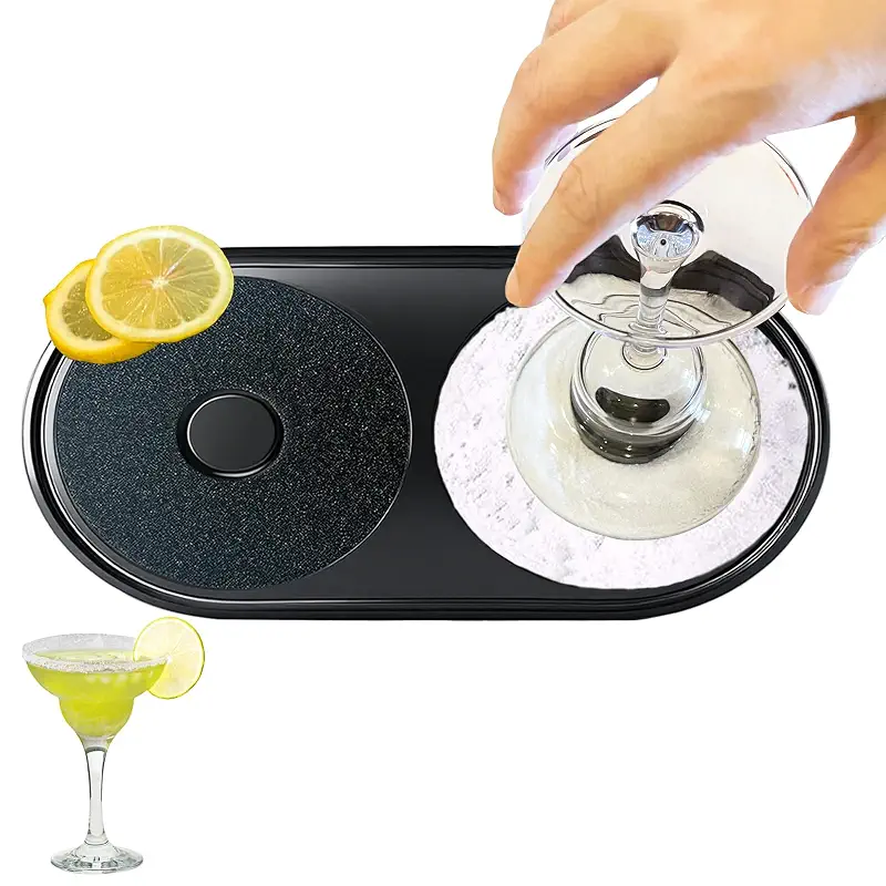 Margarita Salt Rimmer Set with Sponge, Glass Rimmer for Cocktails | Margarita salt rimmer set with sponge for cocktails, reusable glass rimmer for salt, sugar and drink garnishes.