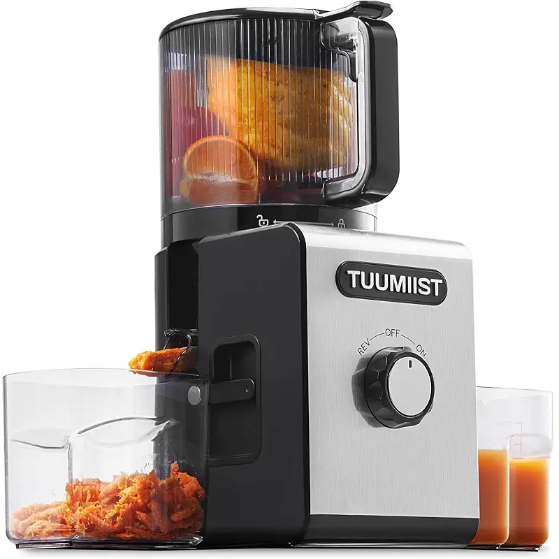 Cold Press Juicer Machine, 6.5" Large Feed Chute Masticating Extractor, Easy to Clean for Whole Fruits & Vegetables, High Yield
