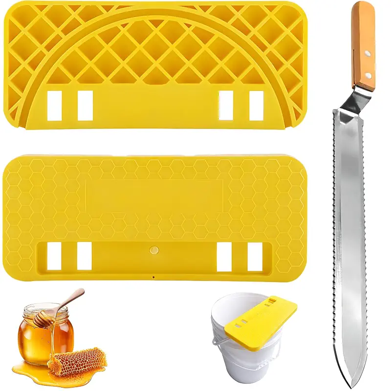 Honey Uncapping Tank Holder Stainless Steel Serrated Uncapping Knife Set | Honey Harvesting Equipment Honey Uncapping Tank Fit In 5 And 6 Gallon Bucket
