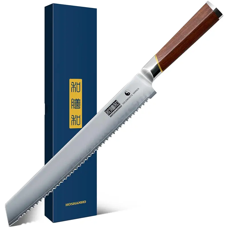 HOSHANHO 10" Bread Knife, Japanese Serrated Knife for Homemade, Sourdough | High Carbon Stainless Steel Serrated Bread Knife, Professional Sourdough Knife for Homemade Bread, Bagels, Cake