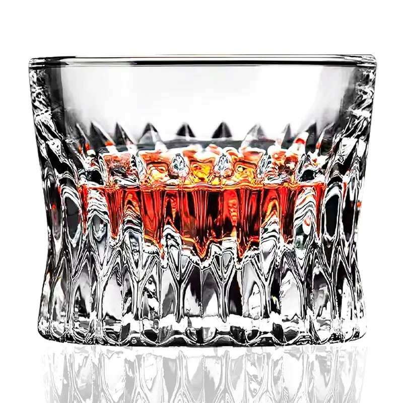 Askcraok Whiskey Glass Set of 2 Old Fashioned Glasses 3.7 oz for Vodka,Cocktail,Bourbon,Cognac,Rum, Holiday Gifts Transparent 2PCS