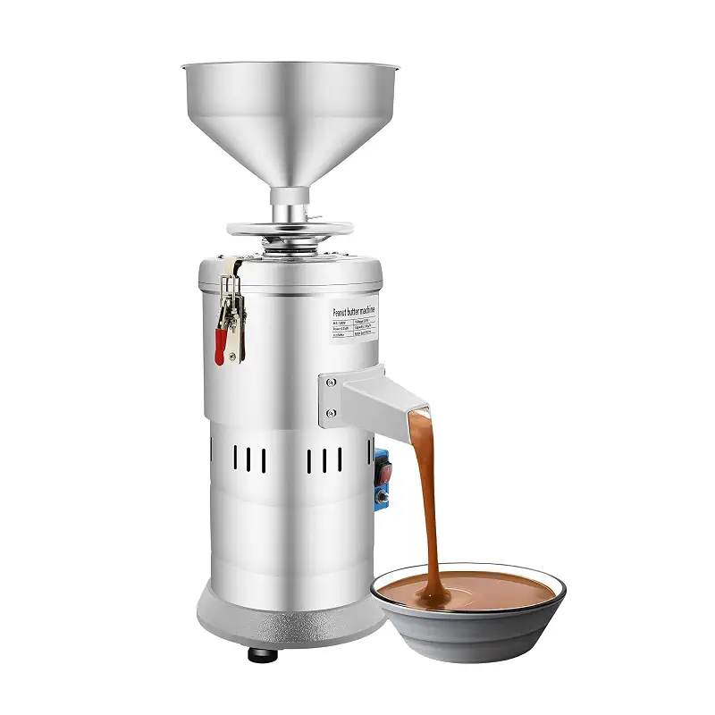 Commercial Peanut Sesame Grinding Machine, Stainless Steel Peanut Butter Maker Machine Sesame Sauce Grinder Home/Commercial for Groundnut, Almond, Cashew Nut and Sesame 110V 33lb/h 1100W