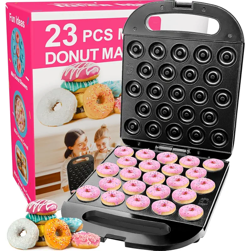 23 Mini Donut Maker Machine – Electric Donut Maker, Non-Stick, Fast Heating, Easy to Use for Home and Restaurants, Perfect for Breakfast, Snacks, Kids Parties, Gift Idea - Makes 23 Doughnuts at Once