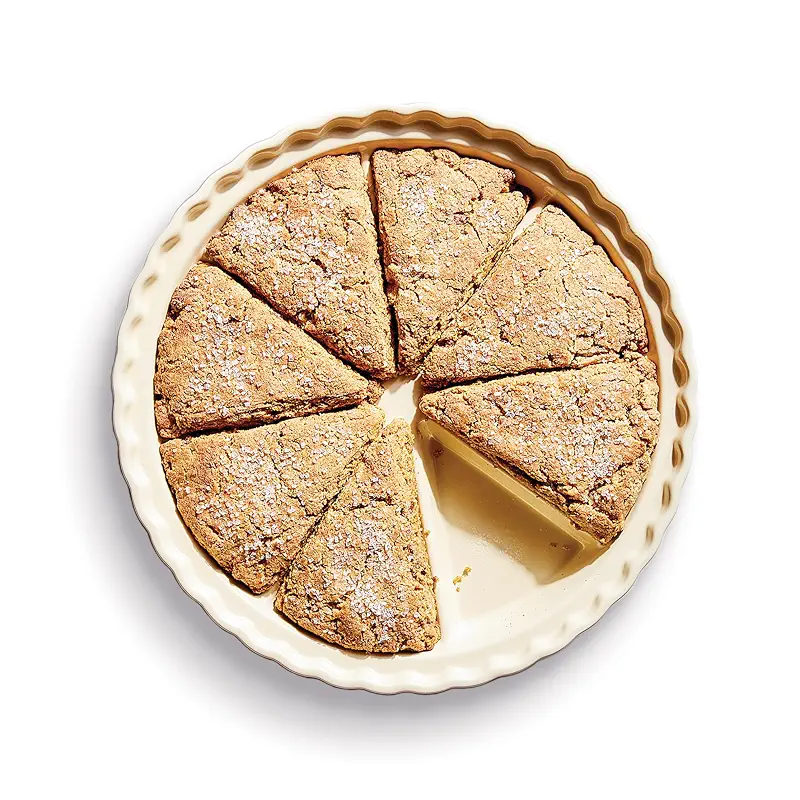King Arthur Baking Company Ceramic Scone Pan, Ceramic, Distributes Heat Evenly, Makes 8 Uniform Scones