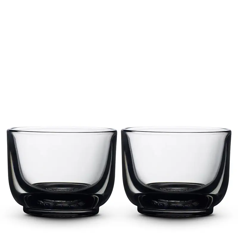 Fellow Pirch Cortado Glasses 4.5 oz Artisanal Cups, Set of 2, Dishwasher Safe Coffee Glasses for Espresso Drinks & Latte Art – Smoke