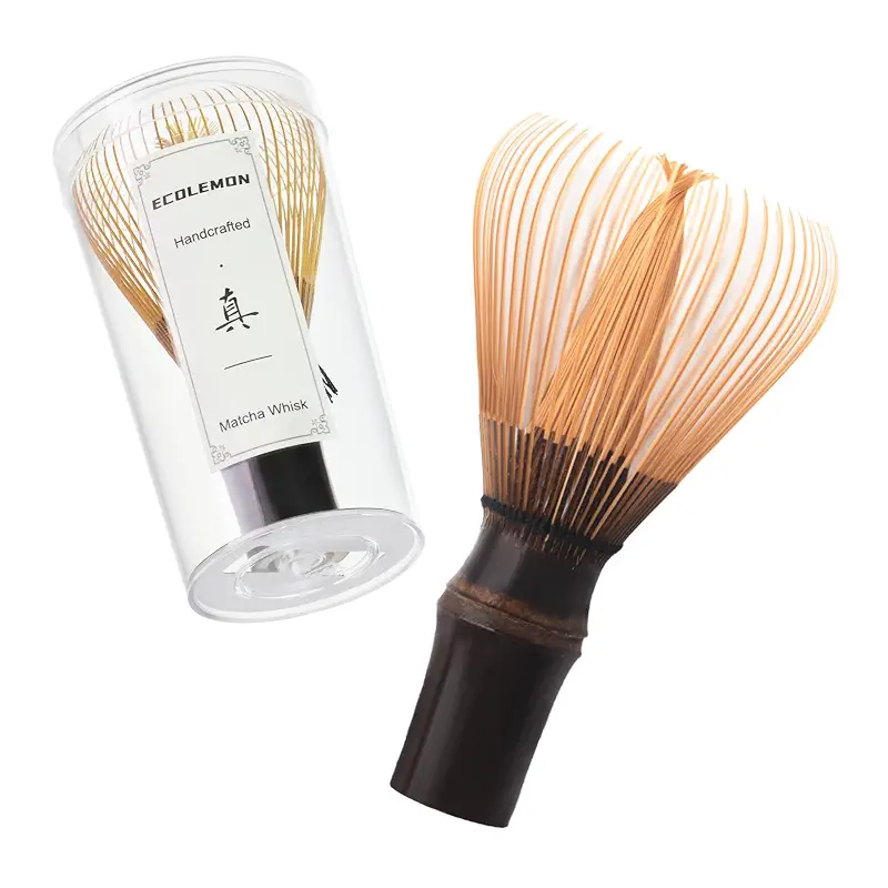 Handcrafted Kurotake Shin Chasen Matcha Whisk (1-Piece), Matcha Wisk for Ceremonial Grade Matcha Powder, Dark Bamboo Whisk, Artisan Made Ceremonial-Grade Macha Whisks
