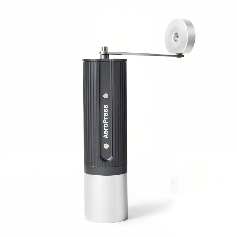 AeroPress Manual Coffee Grinder, Portable Hand Burr Grinder | Titanium-Coated Conical Burrs, 60 Grind Settings, Compact Travel