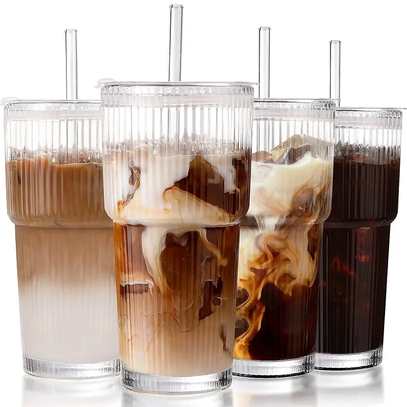 Best Glass Tumbler with Straw for Iced Coffee & Drinks