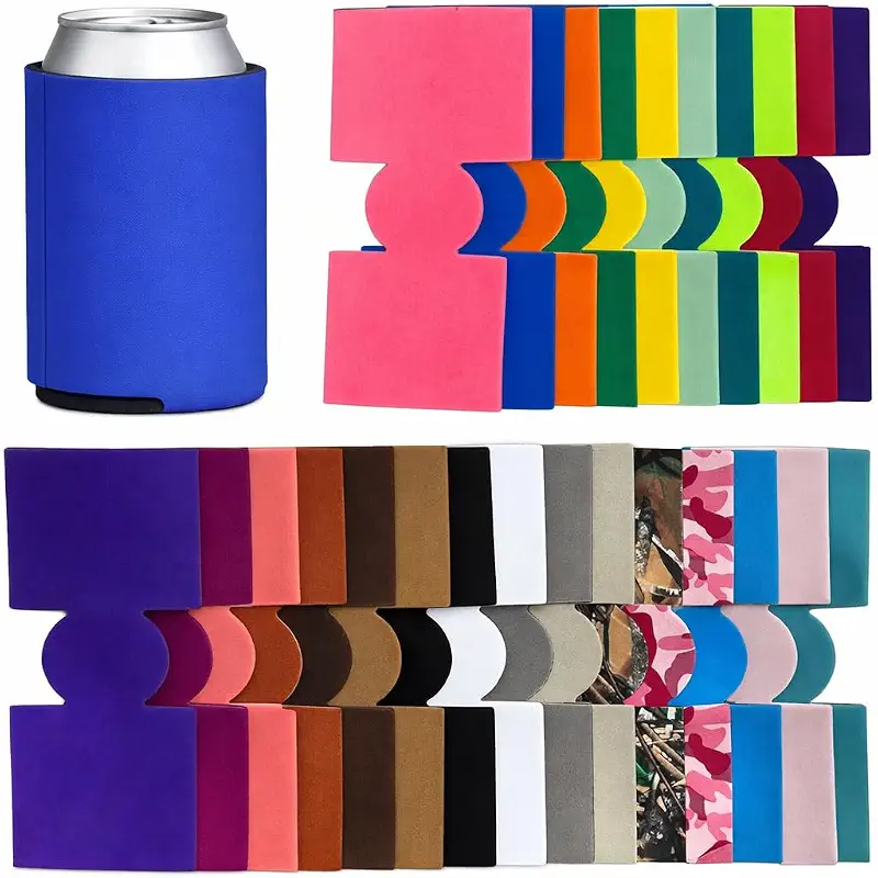 TahoeBay Unsewn Foam Can Cooler Blanks, Standard 12 oz, 25-Pack, Multicolor | Pre-Cut Polyester Panels for Embroidery, HTV, Heat Press Projects, Custom Designs, Crafts, Parties, Favors and Gifts