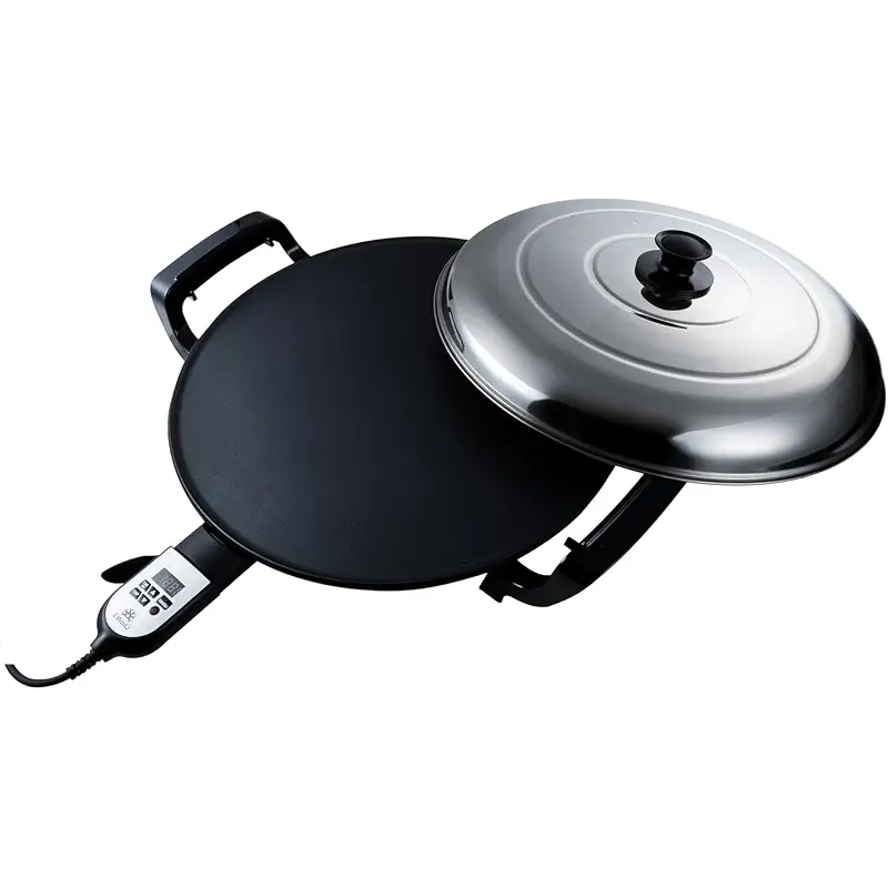 Ethniq 18.5" Electric Griddle for Ethiopian Injera, Somalian Anjero, Crepe, Lefse, Mogogo, Mitad, Pancake Teff Injera Maker - Adjustable Digital Heat Control - Non-Stick Surface -