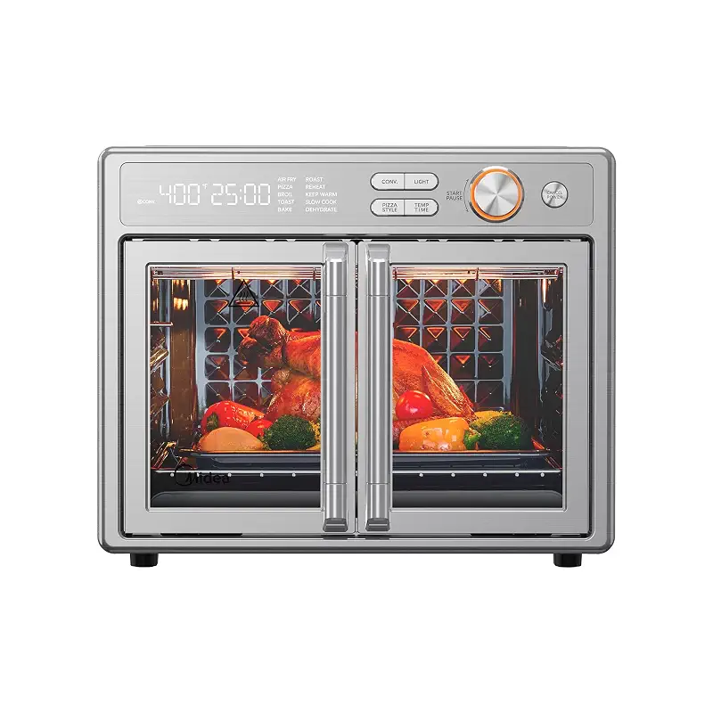 Midea Flexify Pro French Door Air Fryer Toaster Oven, 26.4 QT | Premium Cooking Experience with Precision Heat, Easy-Clean Enamel Interior & Modern Control, Stainless steel