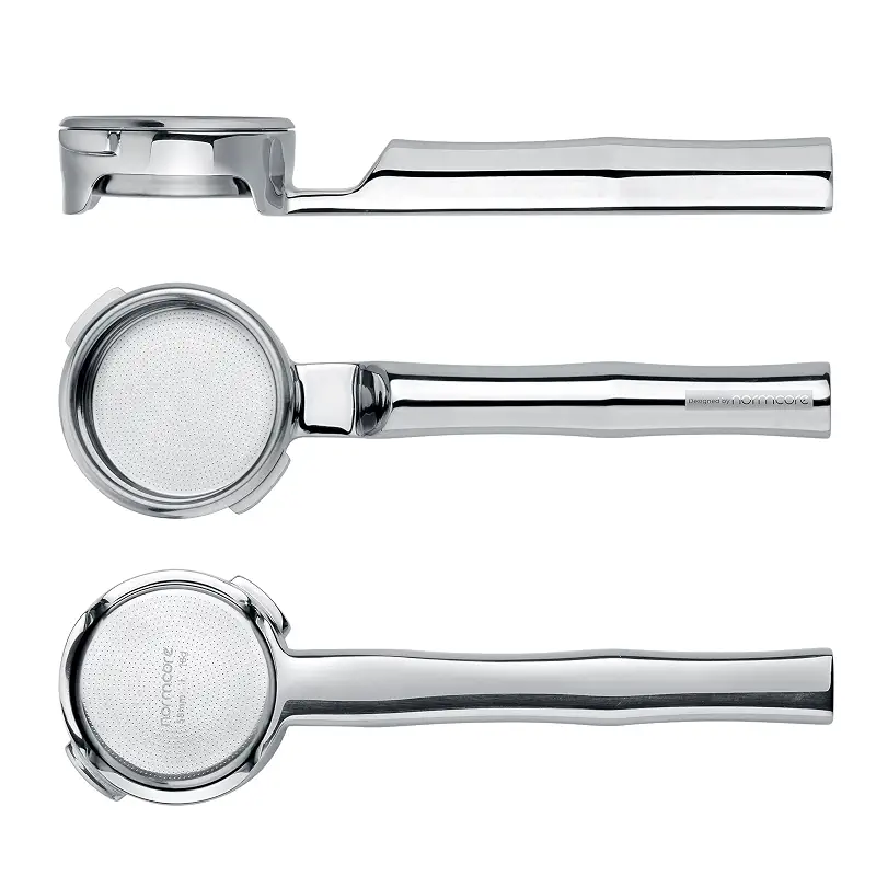 Normcore 58mm All Stainless Steel Bottomless Portafilter Fits Gaggia | Unibody Handle Design, 180° Lay-Flat Base, CNC-Machined Body, High Extraction Basket, Puck Screen Included, 200 Paper Filters