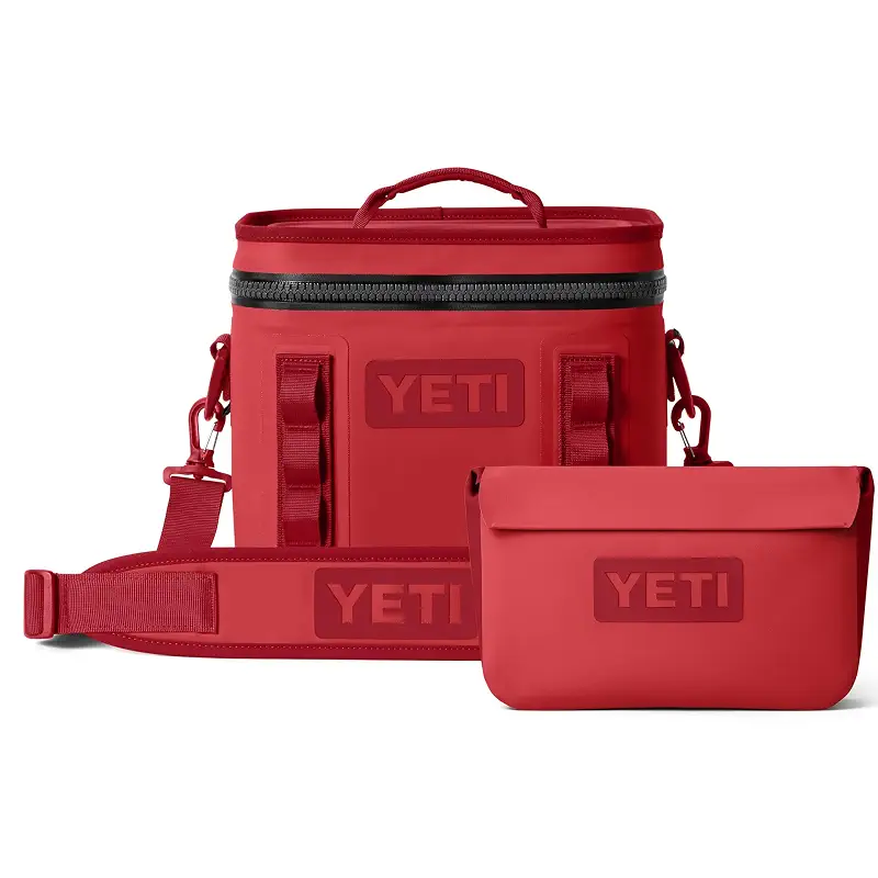 YETI Hopper Flip 8 Portable Cooler with Sidekick Dry 3L Gear Case, Rescue Red