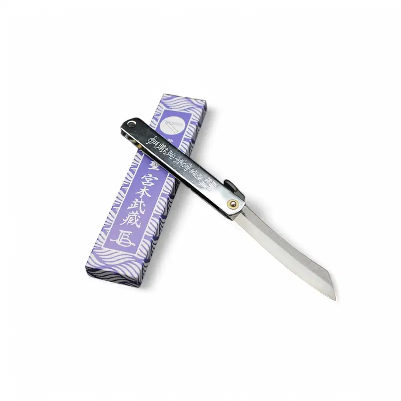 Higo Folding Knife 2.76" Blade Japanese All-Steel Pocket Knife Miki Japan | for Camping, Carving, Utility Use Handmade