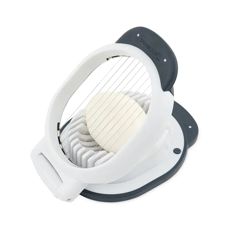KITCHENDAO Replaceable Egg Slicer with Stainless Steel Wires, Egg Cutter for Hard-Boiled Eggs, Dual-Direction Cutting, Heavy-Duty Egg Dicer, Non-Slip Base & Handle, Dishwasher Safe
