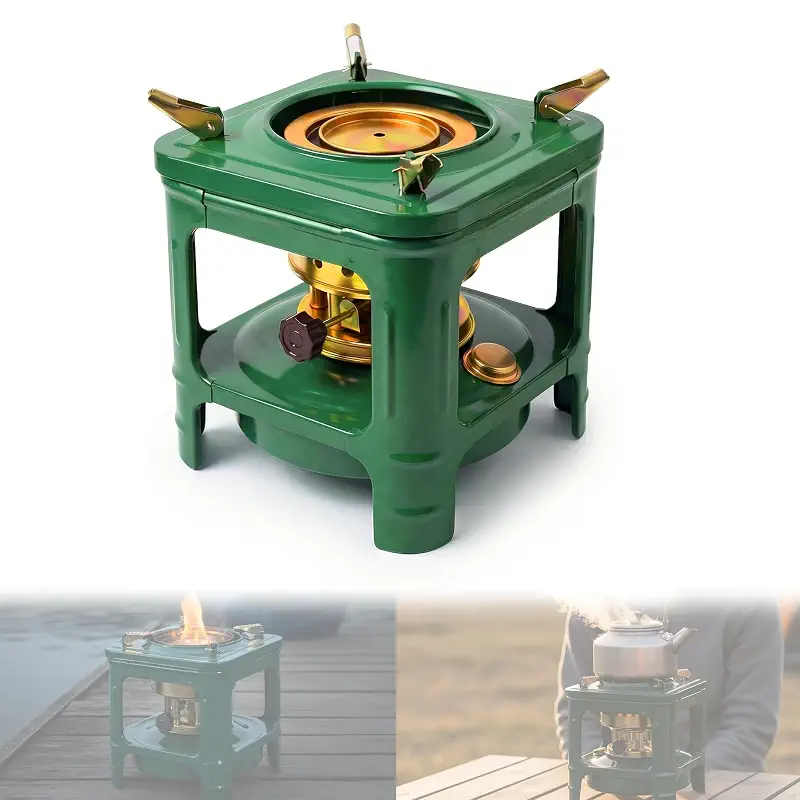 Portable Kerosene Stove 8-Wicks, Camping Stove & Fogon de Petróleo para Cuba, Multi-Fuel Kerosene Heater for Outdoor Cooking, Hiking, Backpacking, Emergency Stove Use (Square)