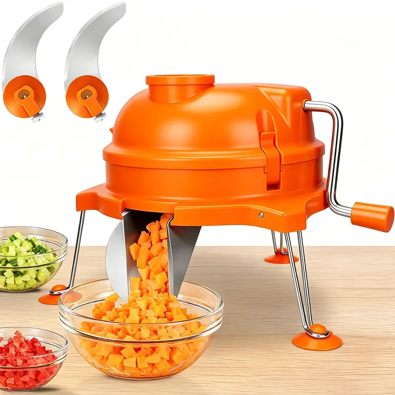 CL003 Dynacube Vegetable Dicer Commercial, 2 PCS Replaceable Blades, 1/4" x 1/4" Dynacube Dicer, Food-Grade 304 Stainless Steel Blades, Tomato Dicer, Potato Cuber, Vegetable Cube Cutter