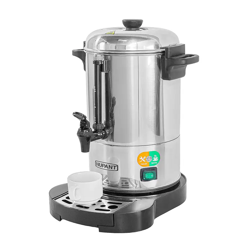 NUPANT Commercial Coffee Urn 30 Cup/4.5L Coffee Dispenser with Upgraded Percolator, 304 Stainless Steel Hot Water Urn Beverage Dispenser with Warm Mode,Drip Tray,Large Coffee Maker for Party Catering