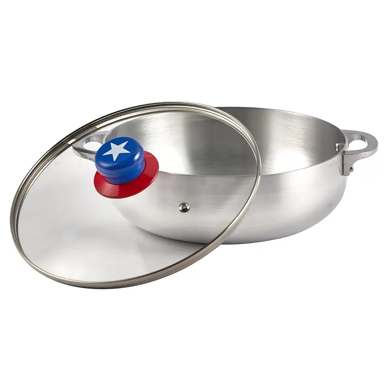 IMUSA 3.2 Qt Boricua Polished Aluminum Caldero with Glass Lid | Boriqua inspired design, Ideal for Rice and Stews, Great for Daily Hispanic Cooking
