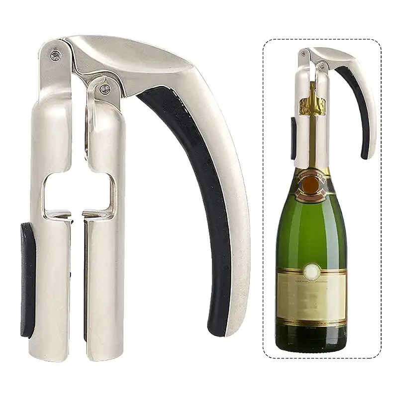 Champagne Bottle Opener, Bar Jar Cork Puller, Zinc Alloy Sparkling Wine Cork Puller with Ergonomic Handle, Durable Bottle Opening Tool for Wine Lovers(SIZE:Opener)