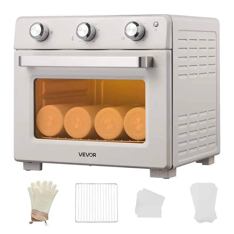 VEVOR Sublimation Oven Machine, 26 Qt, Fits 40oz Tumblers, with 50 Shrink Films, 1 Tape and 2 Heat Gloves, 360° Turbo Convection for Sublimation Blank Tumblers, Mugs, Bowls, Off-White