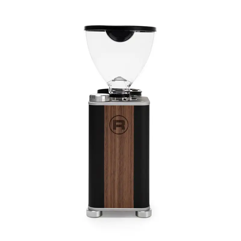 Rocket Espresso Giannino Espresso Grinder | 55mm | Stepless | Programmable Dosing | Insulated Case | (Black/Wood)