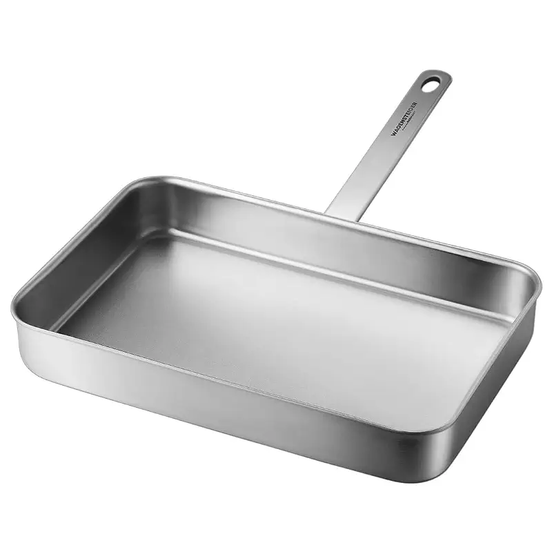 WAGENSTEIGER Core 5 Heritage Stainless Steel Fish Pan, Rectangular Frying Pan, Oven Safe, Natural Finish, Scratch-Resistant (Pan Only)