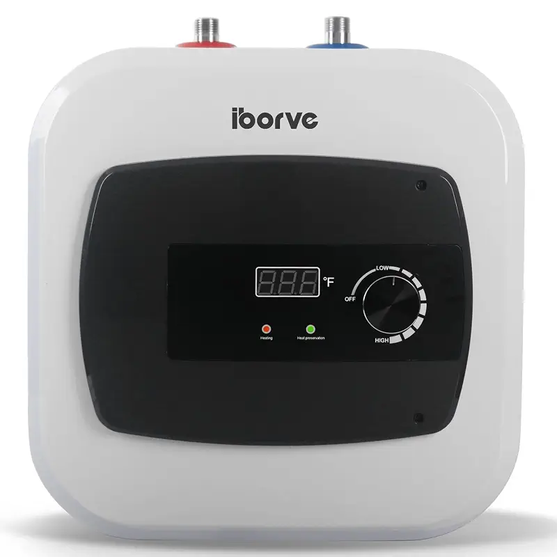 120V1500W Small Under Sink Tank 2.6 Gallon Water Heater Hot Storage,Instant Electric RV TR Trailer Kitchen Compact,Food Truck,2 PCs 16” Long 1/2”FIP Stainless Steel Hose (10L)