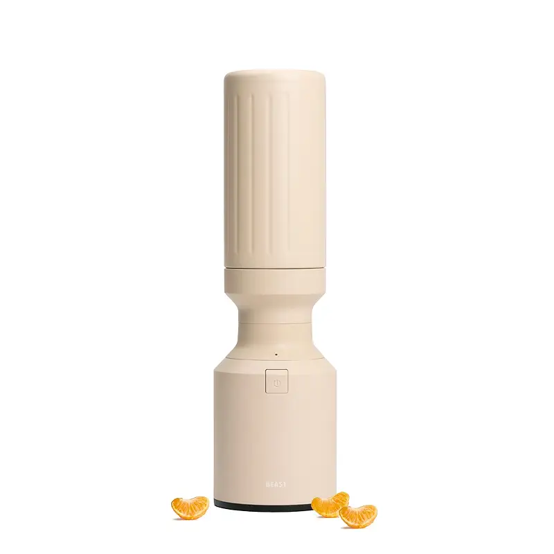 Beast Mini 600 Stainless Steel Countertop Blender, Sand, 600W | Insulated Vessel, Smoothies, Shakes, Dressings, Sauces & Dips, Portable Straw Caps & Lids
