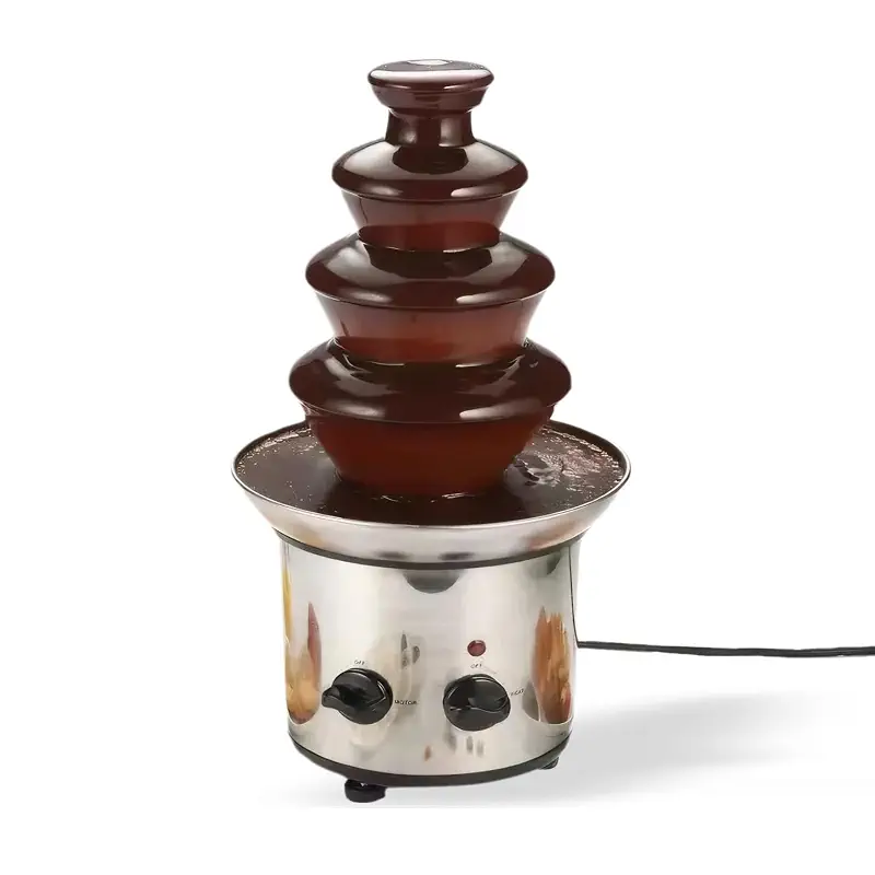 4 Tier Chocolate Fountain for Party, Stainless Steel Electric Chocolate Fondue Fountain Machine for Party