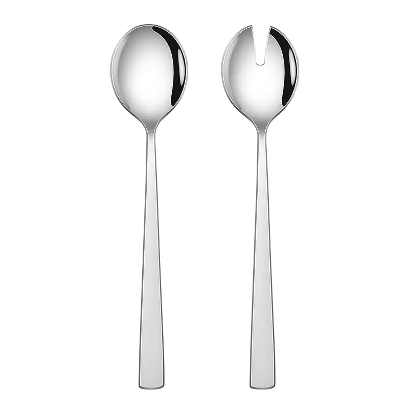 Salad Serving Utensils, 9.4 Inch Long Salad Spoon And Forks Serving Set of 2, Stainless Steel Salad Server Set For Kitchen Tools